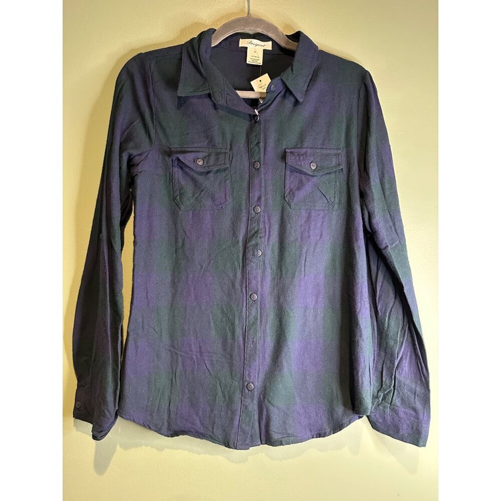 NWT Passport Women’s M Lightweight Plaid flannel shirt outdoor cozy comfy fall